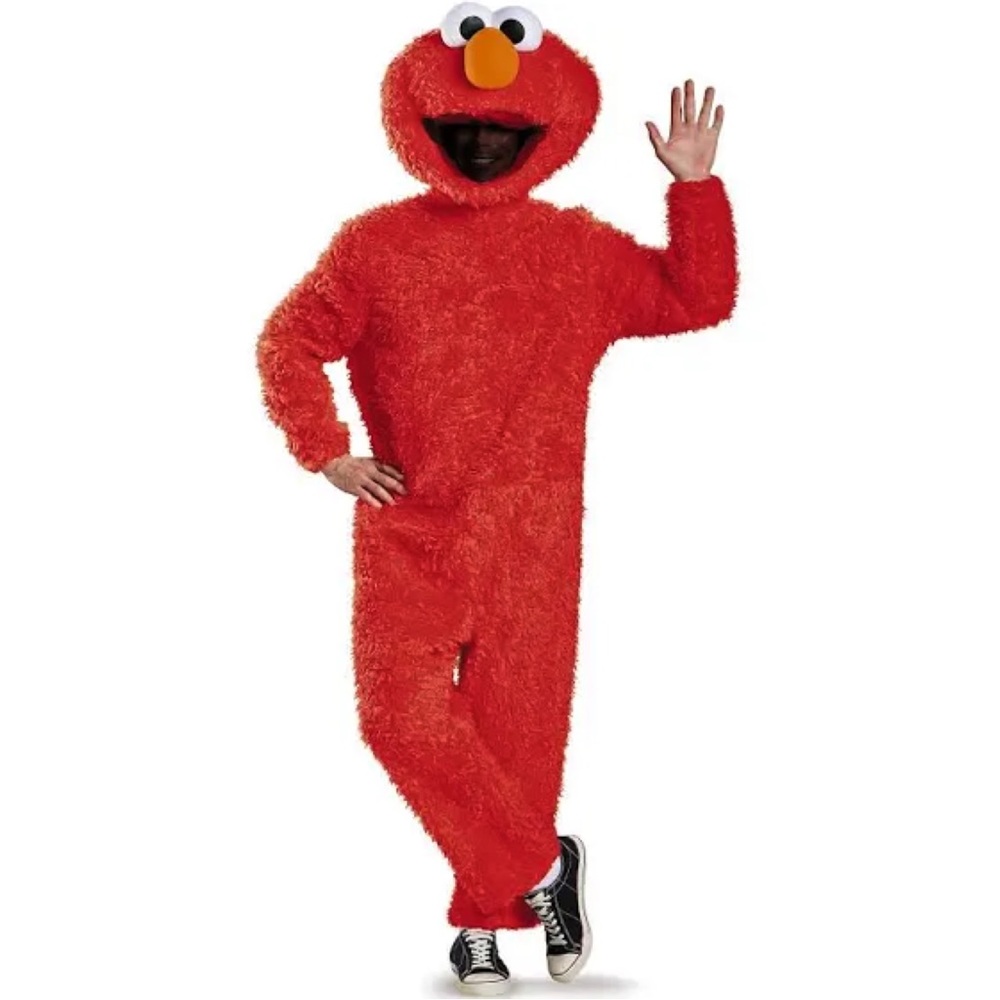 WORN ONCE! Adults Elmo Sesame Street Deluxe Costume